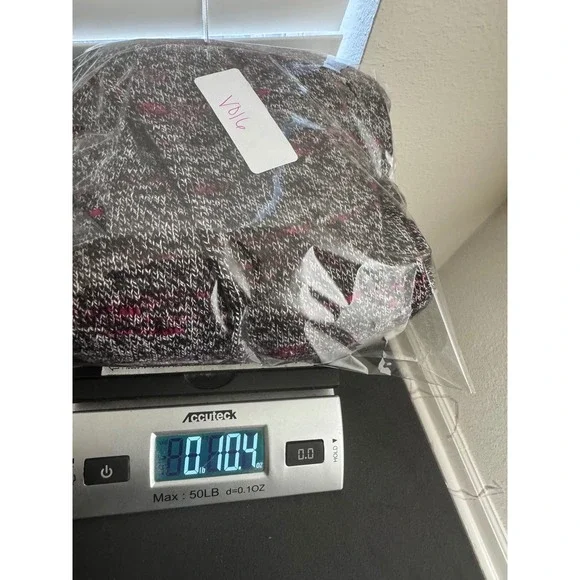 Pure Jill Womens Petite M Grey Marled Wool Cashmere Asymmetrical Sweater - Picture 7 of 7